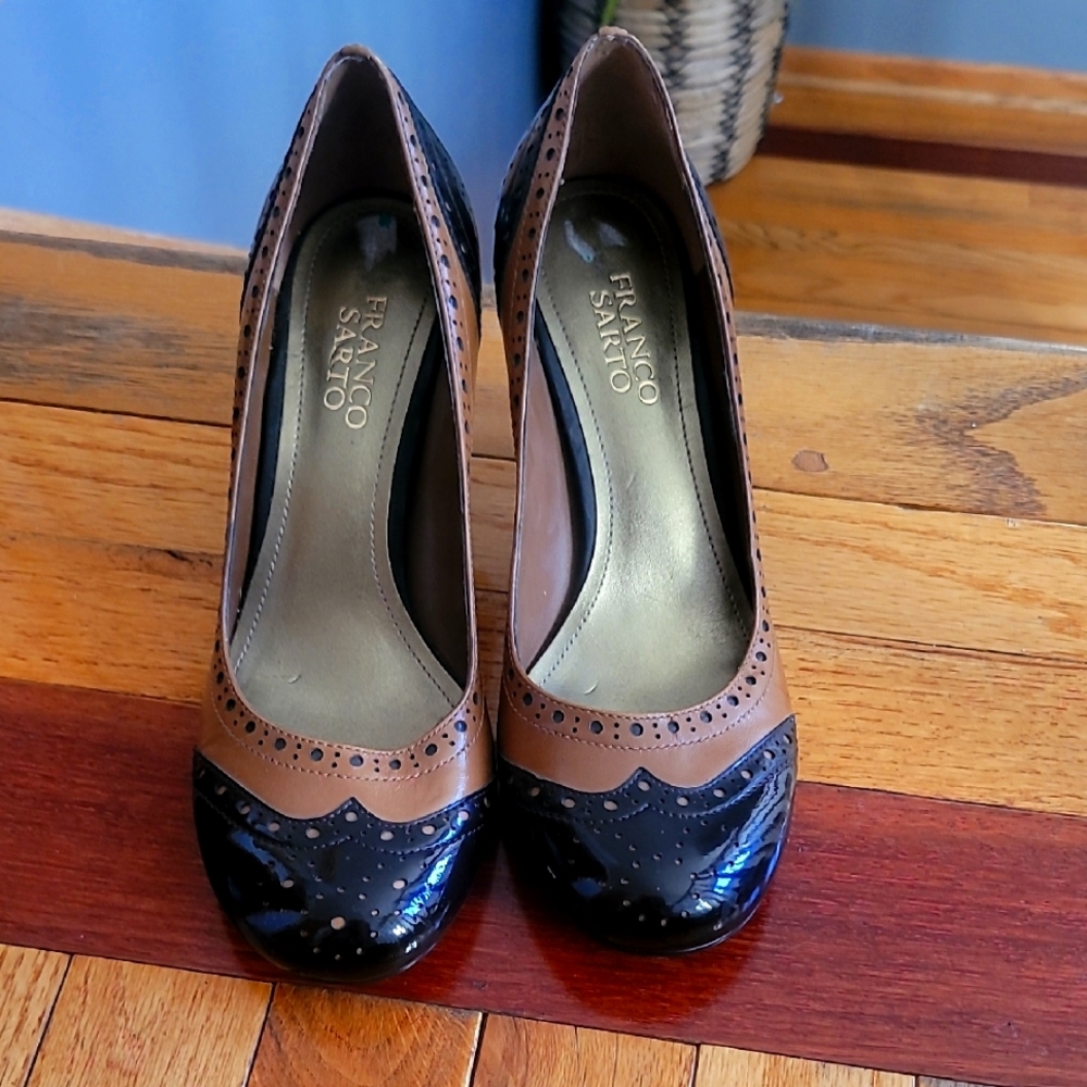 Franco Sarto Black and Brown Heels